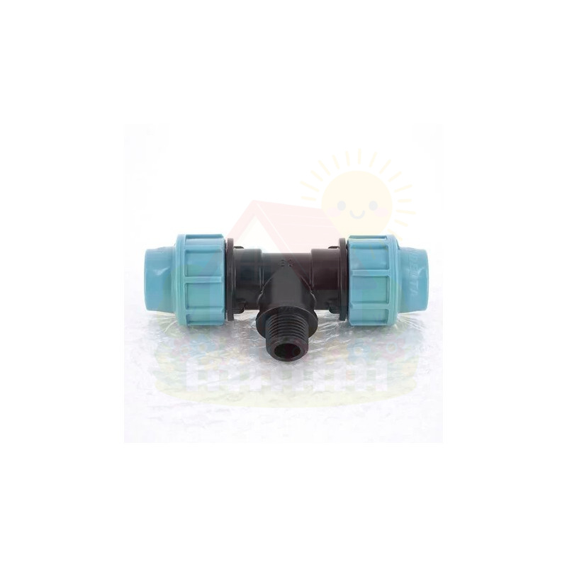 Инженерная сантехника Тройник резьбовой Unidelta 20x3/4″ с НР резьбой для труб ПНД — детальное фото