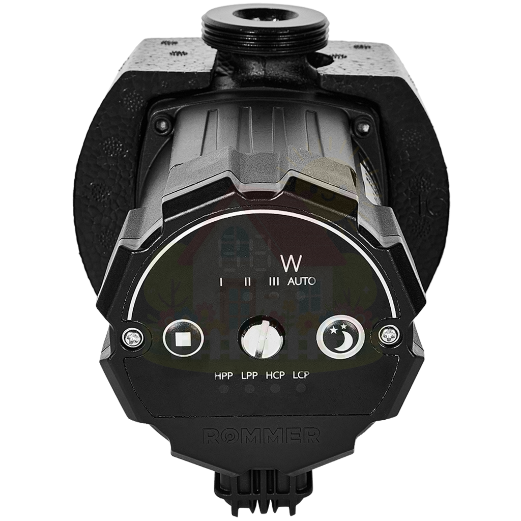 Инженерная сантехника Частотный циркуляционный насос ROMMER PROFI EVO 25/40-130 с гайками и теплоизоляцией — детальное фото