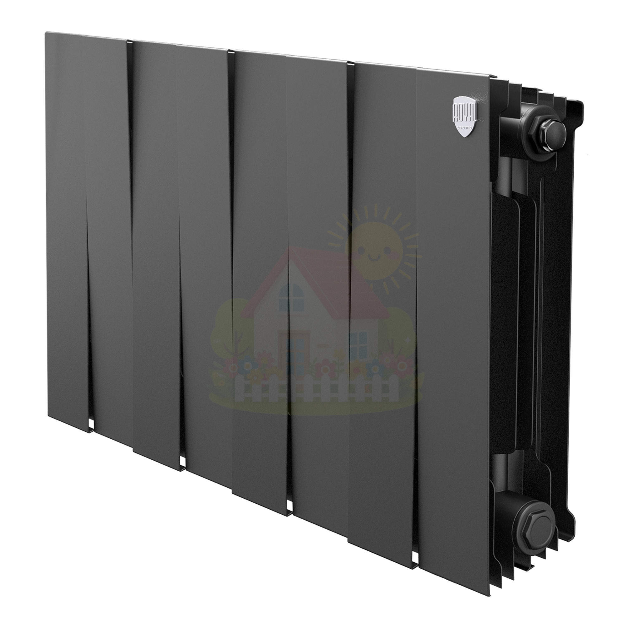 Инженерная сантехника Биметаллический радиатор Royal Thermo PianoForte 300 Noir Sable (8 секций) — детальное фото