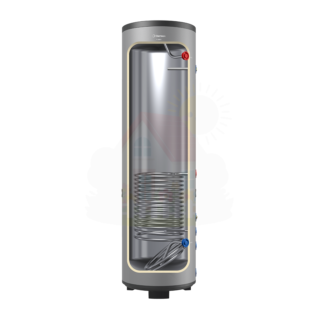 Инженерная сантехника Бойлер косвенного нагрева из нержавейки Thermex Nixen 300 F (Combi) — детальное фото