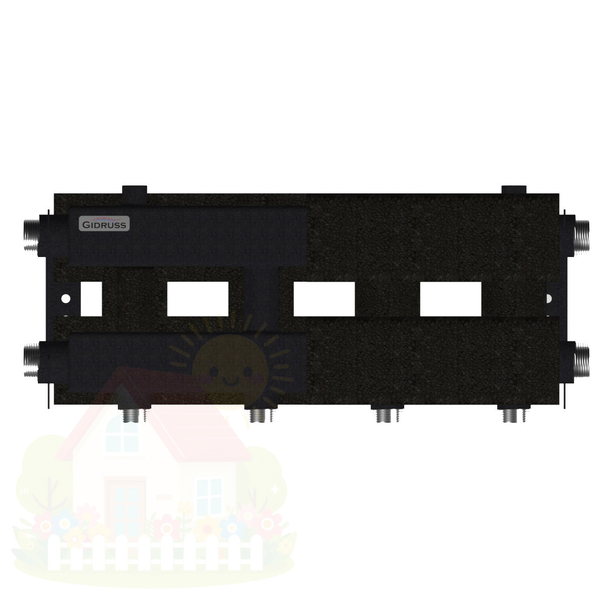 Купить Коллектор модульный Gidruss MK-100-2.EPP до 100 кВт 1 1/4" 3 контура EPP термоизоляция — фото товара в каталоге