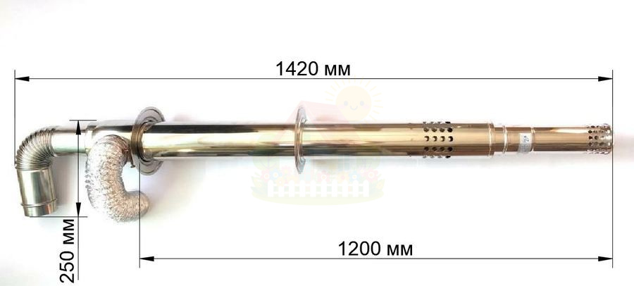 Инженерная сантехника Комплект дымохода для котлов Rinnai BR-K, BR-R D75/1000 L-type — детальное фото