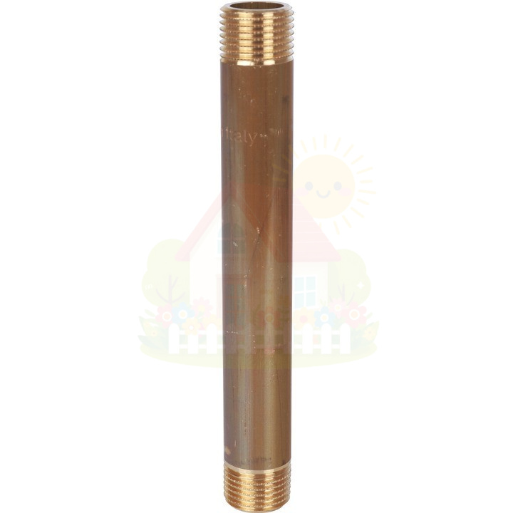 Инженерная сантехника Удлинитель латунный резьбовой Stout - 1/2" НР-НР длина 150 мм — детальное фото