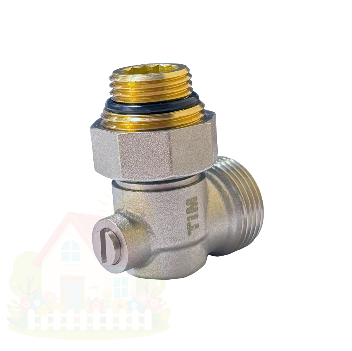 Купить Узел нижнего подключения угловой TIM 1/2"х3/4" раздельный с шаровым затвором — фото товара в каталоге