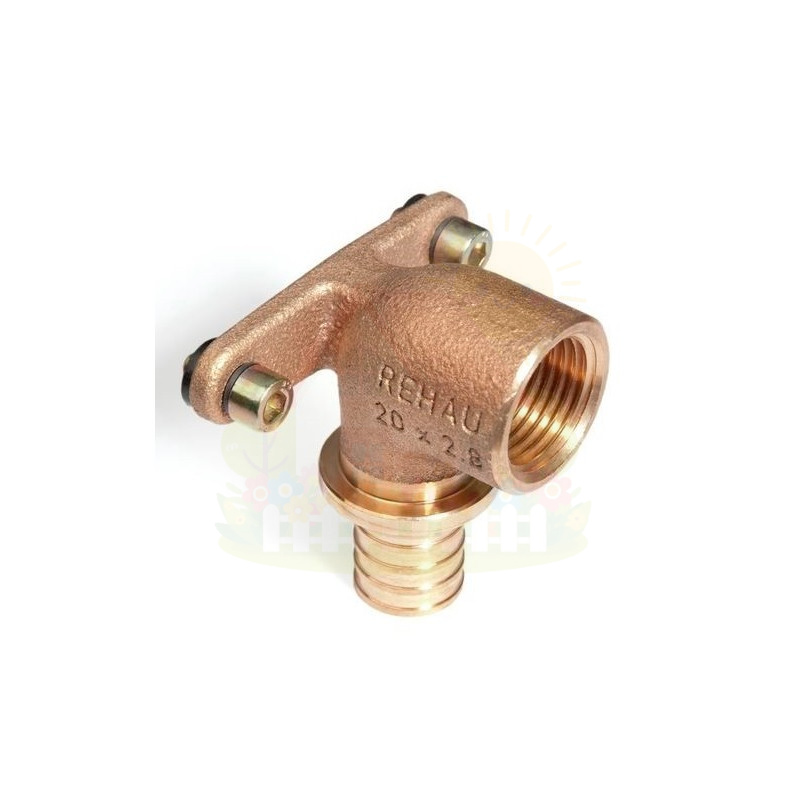 Инженерная сантехника Угольник короткий настенный с креплением REHAU 20-RP 3/4" (АРТ. 14563601001) — детальное фото