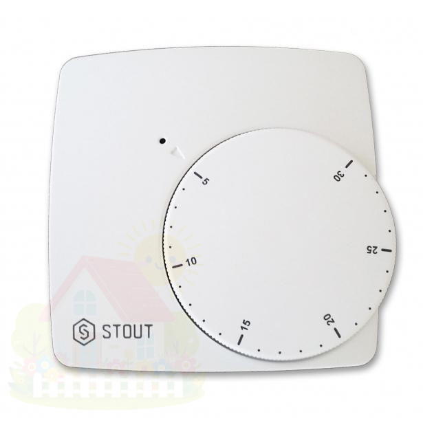 Купить Электронный комнатный термостат WFHT-BASIC со светодиодом (нормально закрытый) Stout — фото товара в каталоге