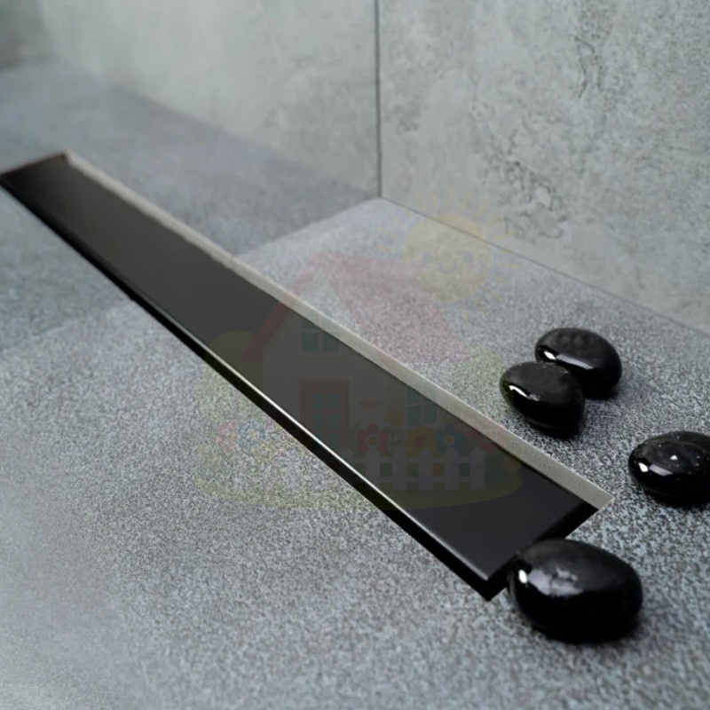 Инженерная сантехника Трап для душа Bettoserb нержавеющий Frameless Matte Black 650 двухсторонняя вставка — детальное фото