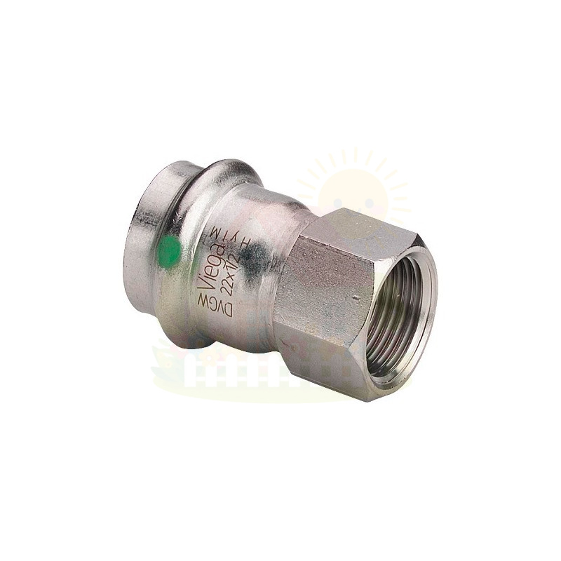 Инженерная сантехника Муфта переходная Viega Sanpress Inox 22х1/2" ВР из нержавейки (арт. 436612) серия 2312 — детальное фото