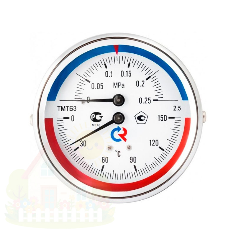 Купить Термоманометр аксиальный Росма ТМТБ-31Т.1 (1/2", 80 мм 6 бар 120°С 2,5) — фото товара в каталоге