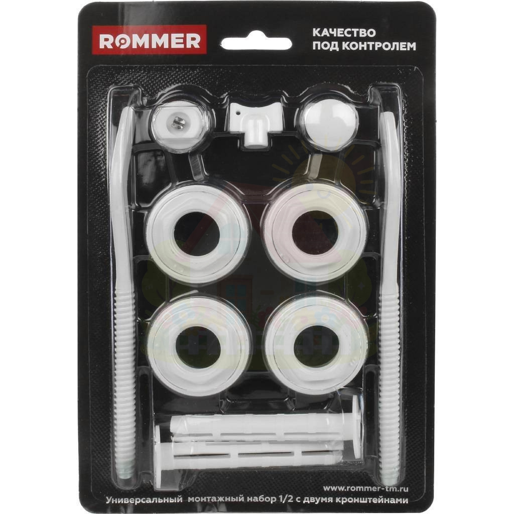 Инженерная сантехника Монтажный комплект Rommer 3/4' c двумя кронштейнами 11 в 1 — детальное фото