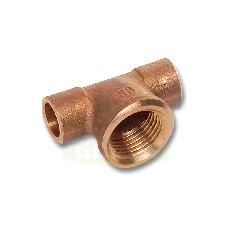 Инженерная сантехника Тройник Sanha 28x1/2" бронзовый под пайку с внутренней резьбой арт.141302812 — детальное фото