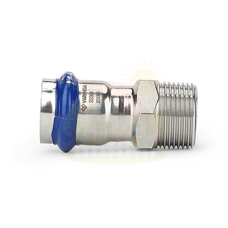 Инженерная сантехника Муфта раструбная Varmega Inox Press с НР резьбой 15х1/2" мм — детальное фото