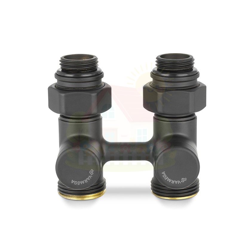 Инженерная сантехника Узел нижнего подключения прямой Varmega 1/2"х3/4"EK, цвет черный — детальное фото