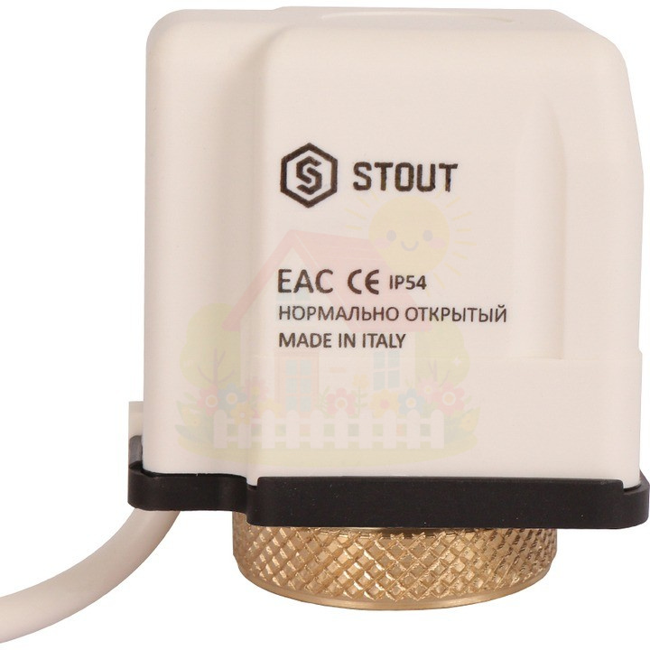 Инженерная сантехника Компактный сервопривод Stout для коллекторов, нормально закрытый, 230 B — детальное фото