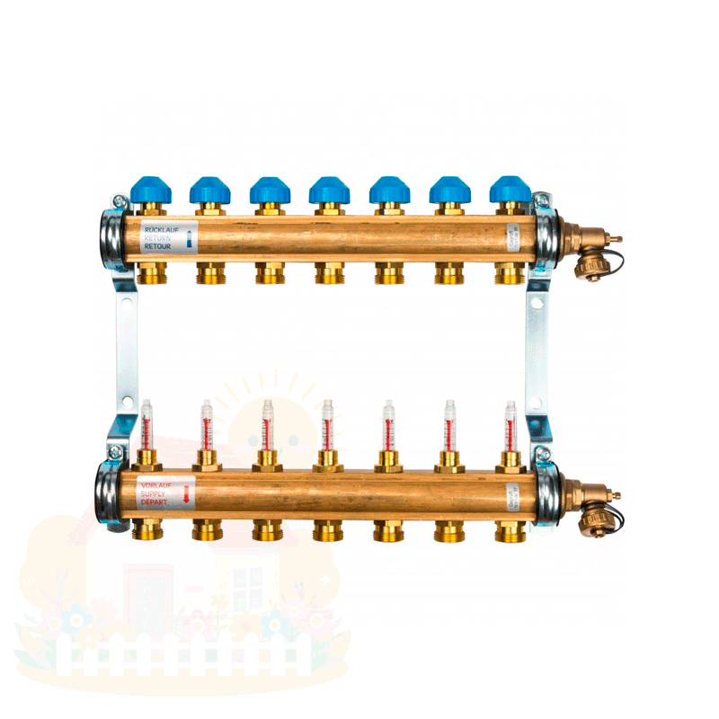 Купить Коллектор Watts HKV/T 11 контуров 1x3/4" евроконус с расходомерами — фото товара в каталоге
