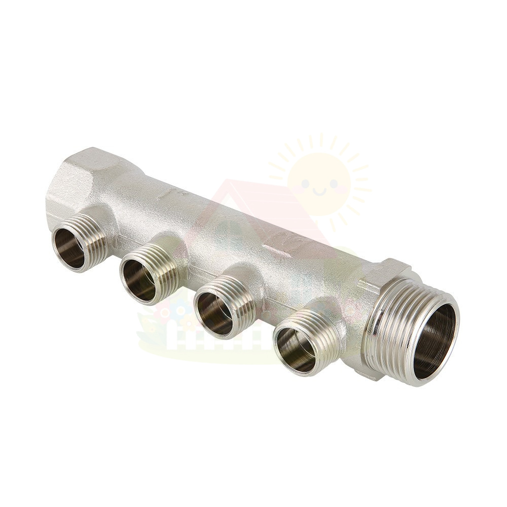 Инженерная сантехника Коллектор Valtec с наружной резьбой 3/4"х1/2" 3 выхода арт.VTc.500.N.0503 — детальное фото