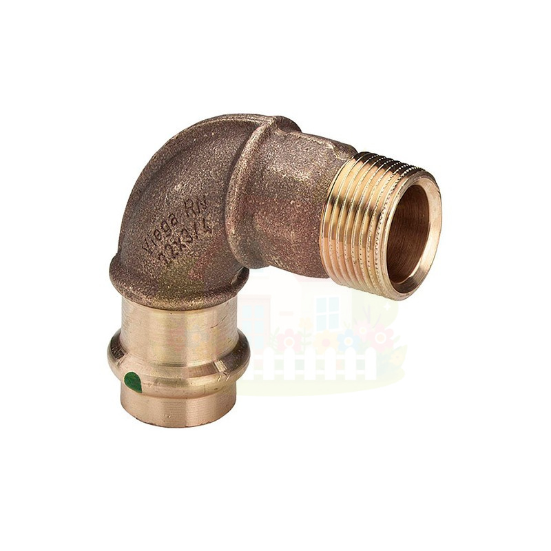 Инженерная сантехника Угол бронзовый Viega Sanpress c SC-Contur 15x3/4" НР (арт.443030) — детальное фото