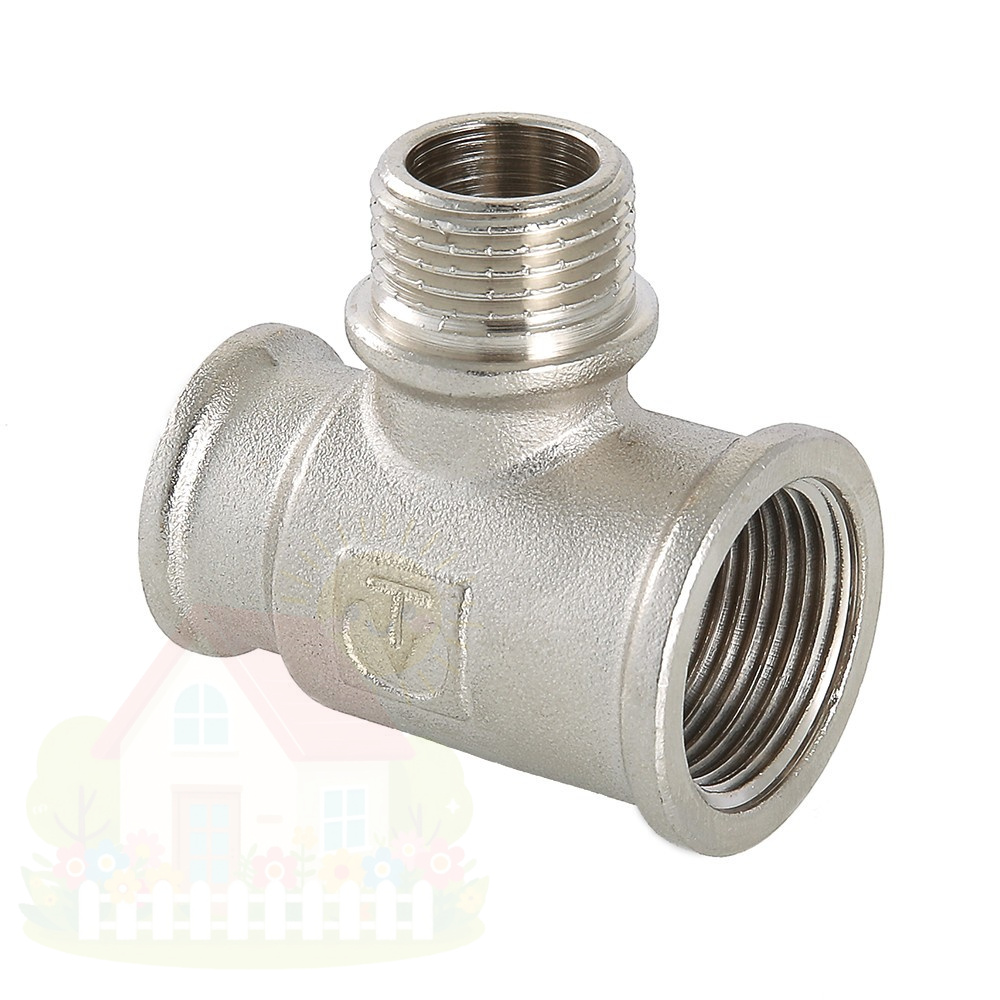 Купить Тройник с переходом на НР резьбу Valtec 3/4"x3/4"x1/2" мм арт.VTr.132.RN.050504 — фото товара в каталоге