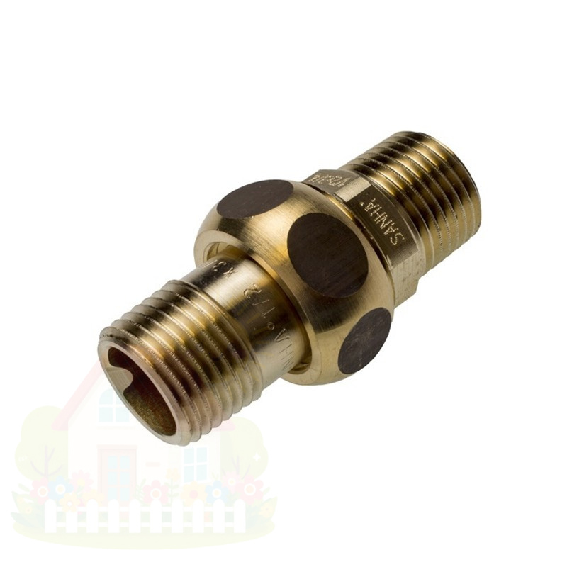Купить Сгон бронзовый Sanha Purafit 1/2" с НР/НР резьбой, 3344 арт.1334412 с плоским уплотнением — фото товара в каталоге