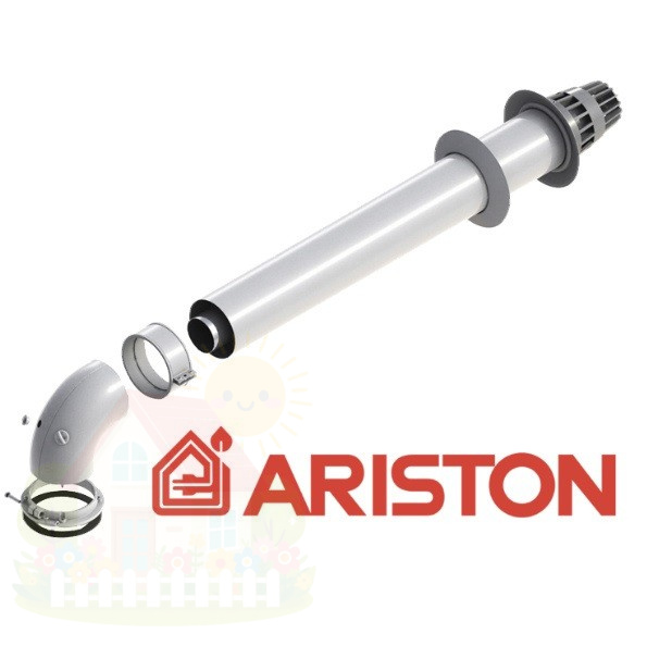 Купить Комплект коаксиальный оригинальный дымоход для котла Ariston d60/100-1000мм гориз. — фото товара в каталоге