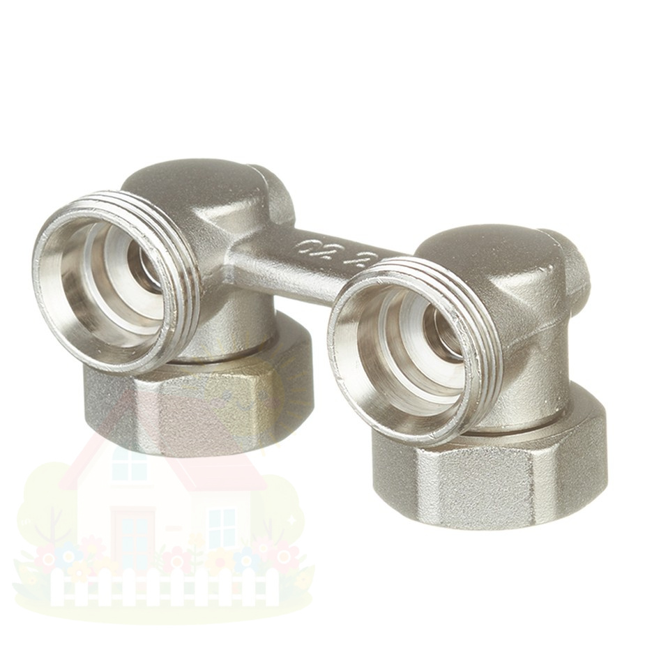 Купить Узел нижнего подключения радиатора угловой Hoobs 3/4"х3/4" плоское уплотнение — фото товара в каталоге