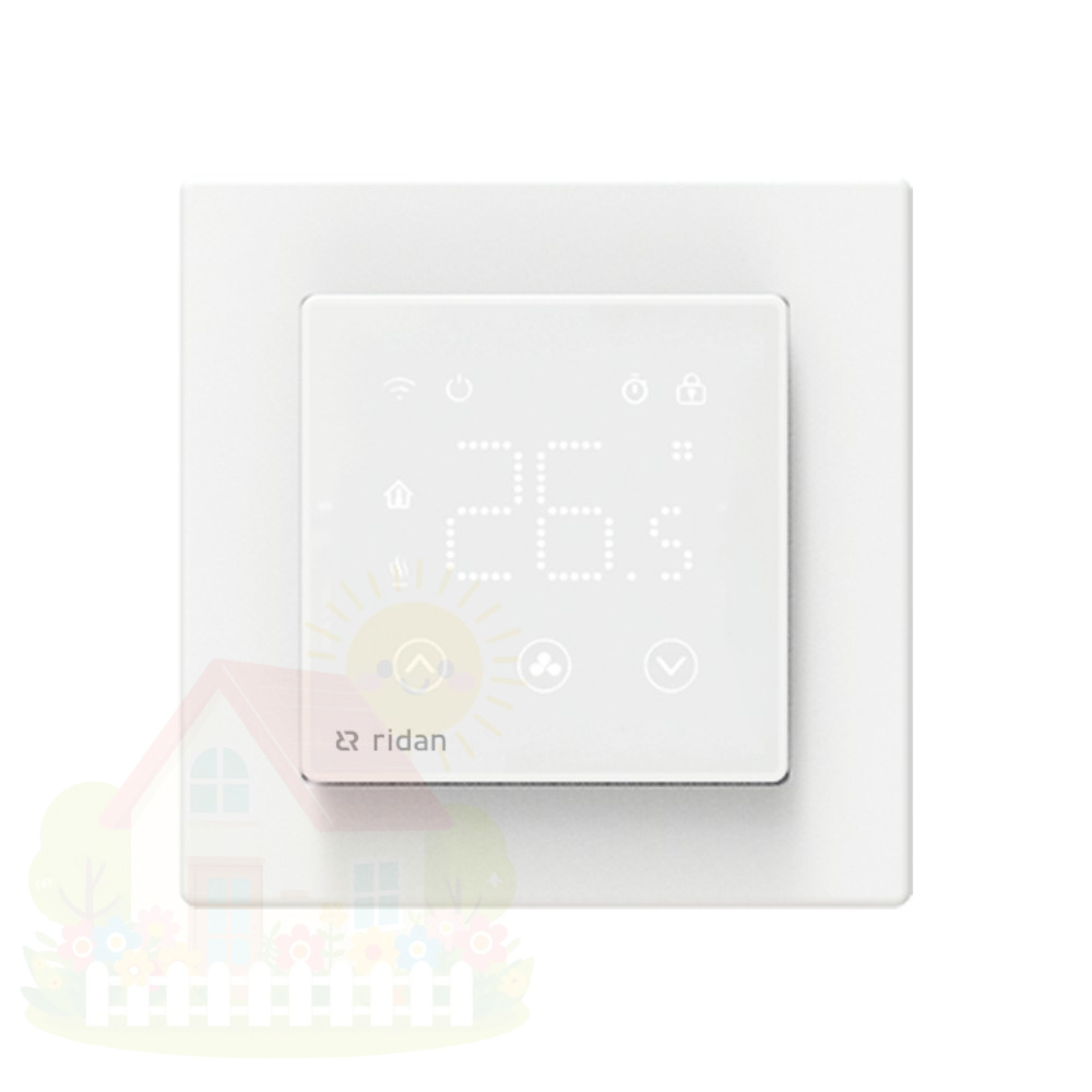 Купить Электронный комнатный термостат RSmart-SW с Wi-Fi подключением 230V, белый, Ридан 088L1141R — фото товара в каталоге
