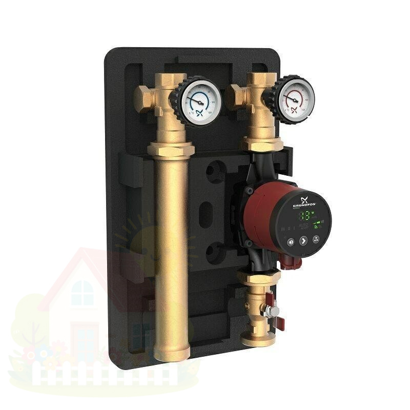 Купить Насосная группа с прямым контуром 1" Grundfos HEATMIX D25 ALPHA2 60 — фото товара в каталоге