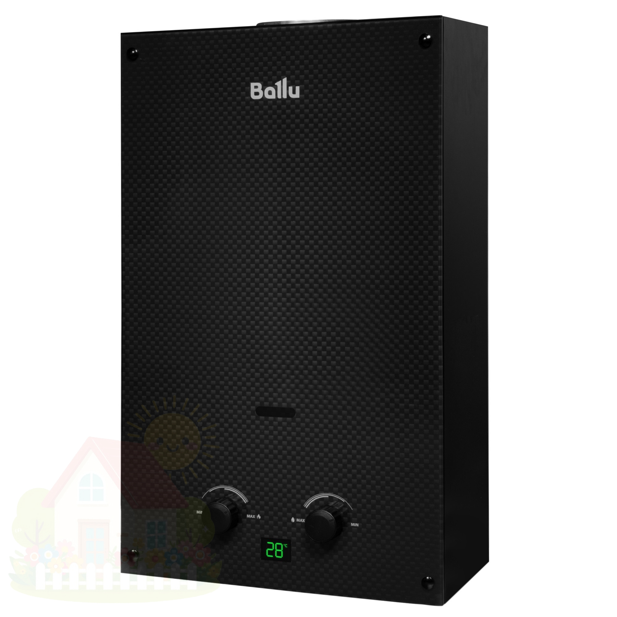 Купить Газовая колонка Ballu GWH 10 Fiery Glass Carbon — фото товара в каталоге