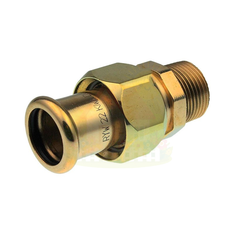 Инженерная сантехника Сгон Sanha 22x3/4" мм с НР резьбой бронзовый под пресс арт.183332234 — детальное фото