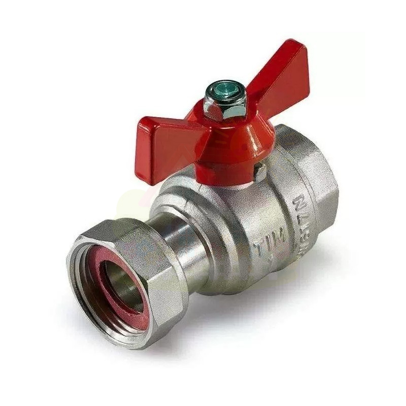 Инженерная сантехника Кран шаровой Tim 1/2"х3/4" с НГ гайкой ВР резьба ручка-бабочка — детальное фото