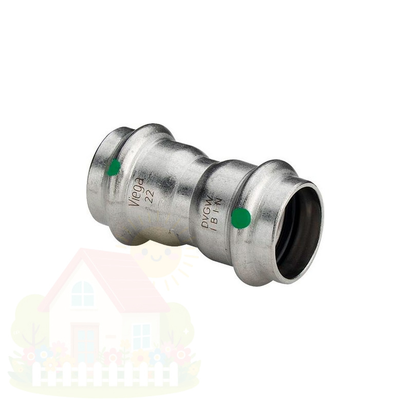 Купить Муфта пресс Viega Sanpress Inox 15мм. из нержавейки (арт. 436155) серия 2315 — фото товара в каталоге