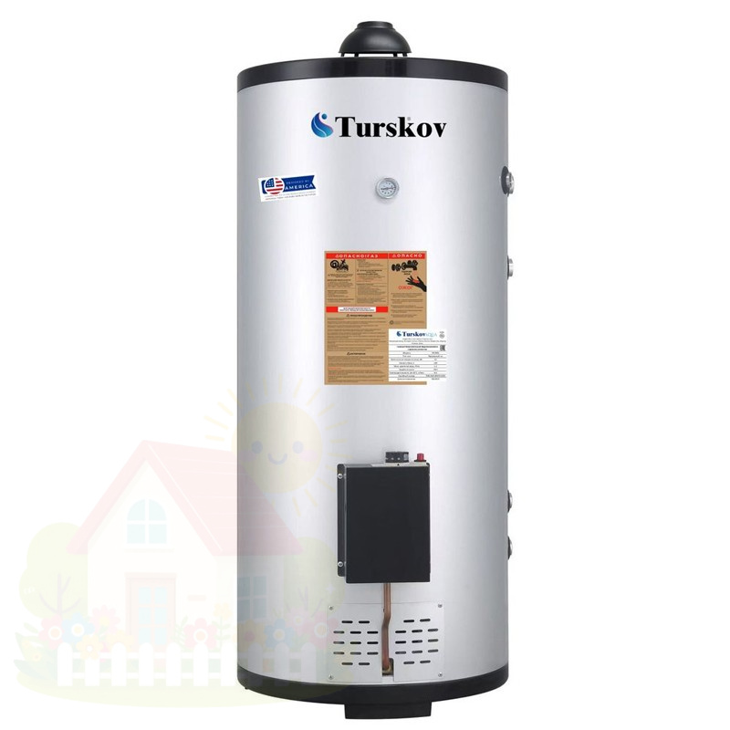 Купить Газовый накопительный водонагреватель Turskov VIC200L с пьезорозжигом — фото товара в каталоге