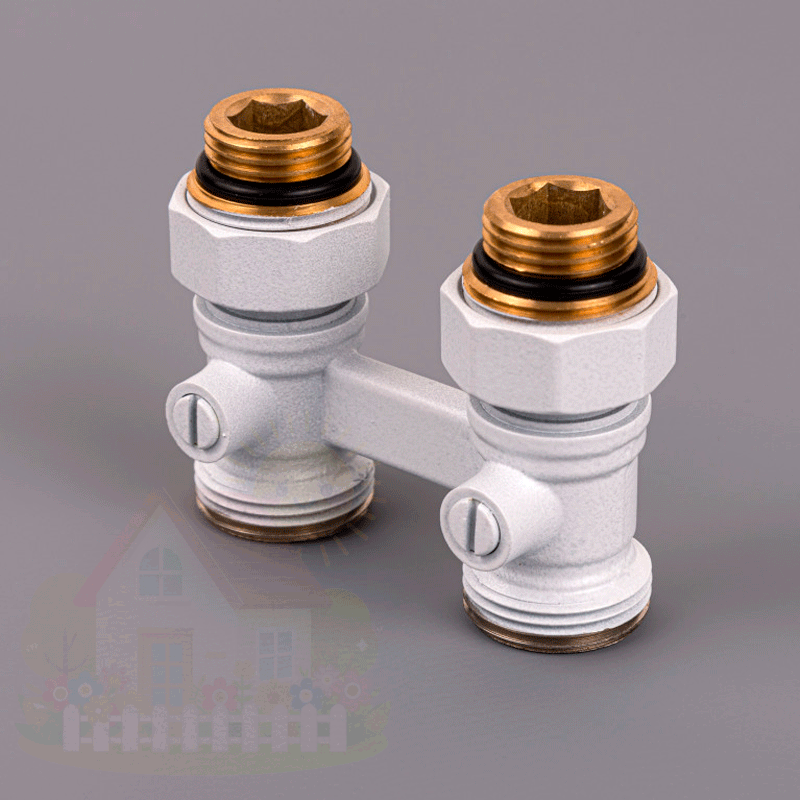 Купить Узел нижнего подключения прямой Delta 3/4"x1/2" D=50 мм белый RAL 9016 — фото товара в каталоге