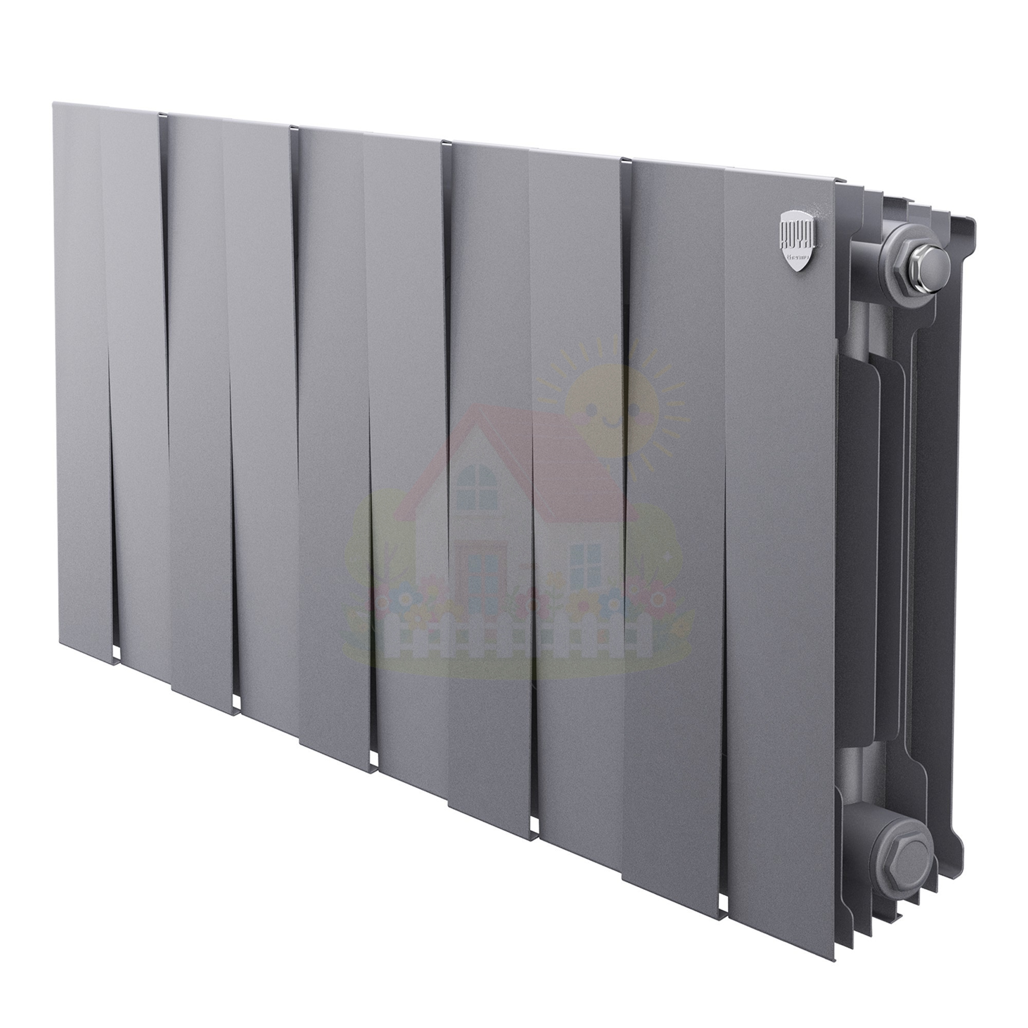 Инженерная сантехника Биметаллический радиатор Royal Thermo PianoForte 300 Silver Satin (10 секций) — детальное фото