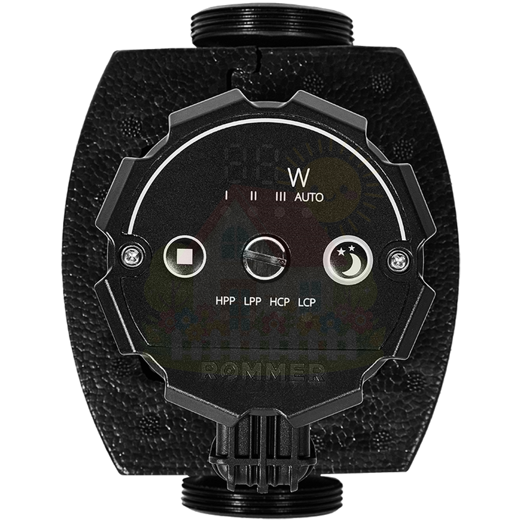 Инженерная сантехника Частотный циркуляционный насос ROMMER PROFI EVO 32/60-180 с гайками и теплоизоляцией — детальное фото