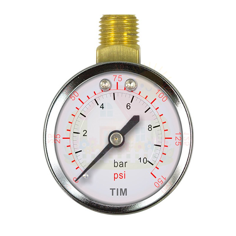 Инженерная сантехника Манометр радиальный 50мм TIM (10 бар) 1/4" верхнее подключение — детальное фото