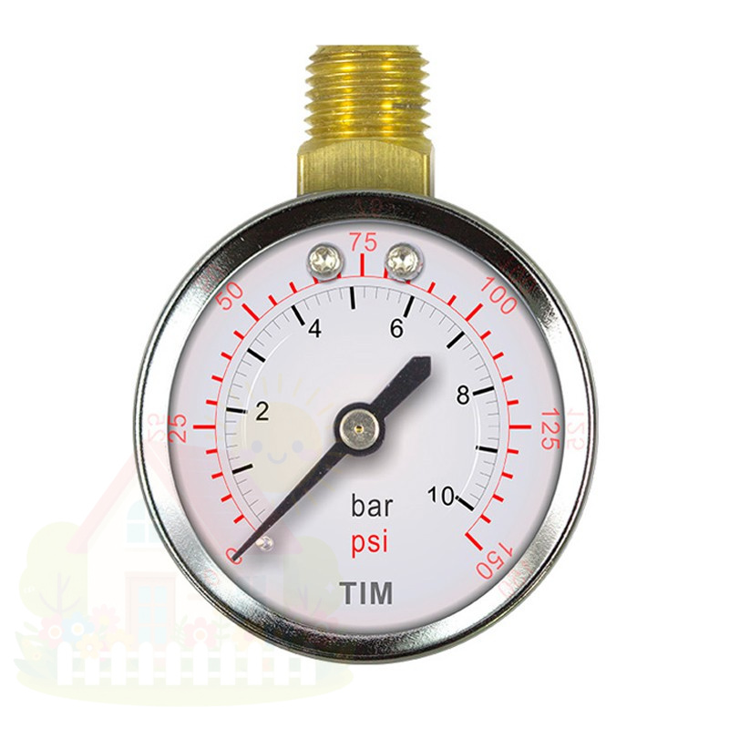 Купить Манометр радиальный 50мм TIM (10 бар) 1/4" верхнее подключение — фото товара в каталоге