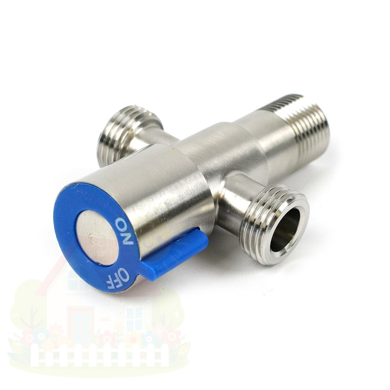 Купить Кран 3-х проходной для подключения бидэ и унитаза Tim 1/2"х1/2"х1/2" нержавеющая сталь — фото товара в каталоге