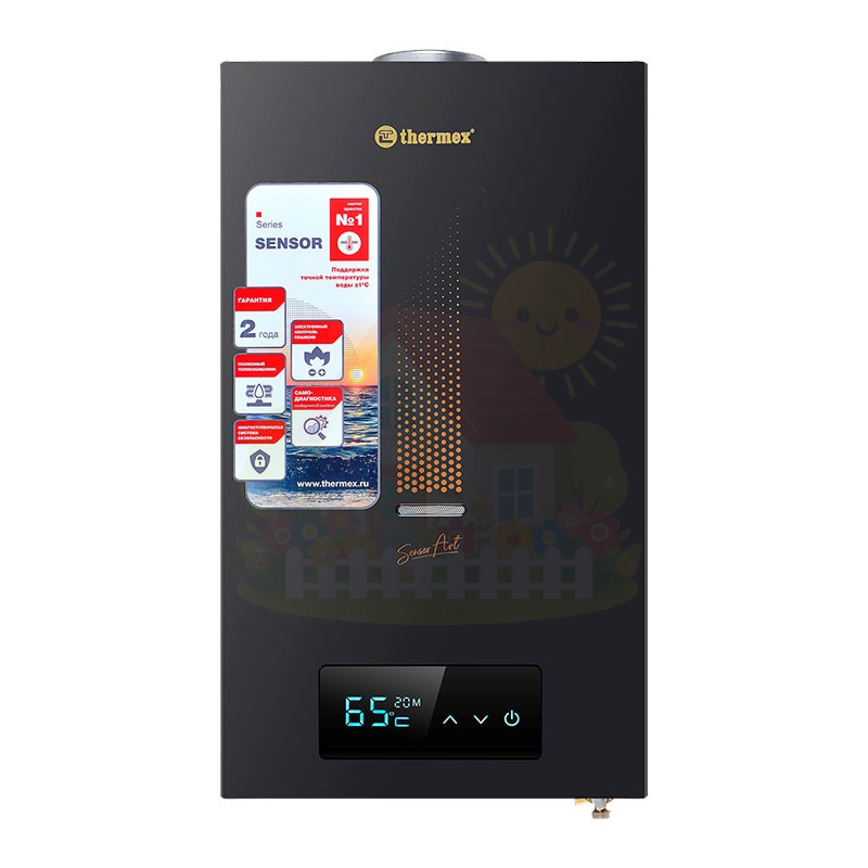 Инженерная сантехника Газовая колонка Thermex Sensor Art 20 MD black — детальное фото