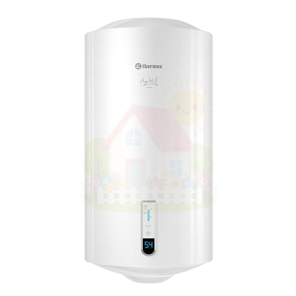 Инженерная сантехника Накопительный водонагреватель Thermex Auga V Slim Wi-Fi 100 — детальное фото