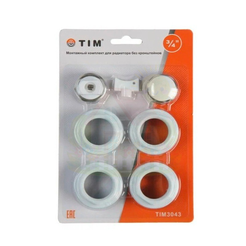 Инженерная сантехника Набор пробок для подключения радиатора TIM 3/4" (7 предметов) без кронштейнов — детальное фото
