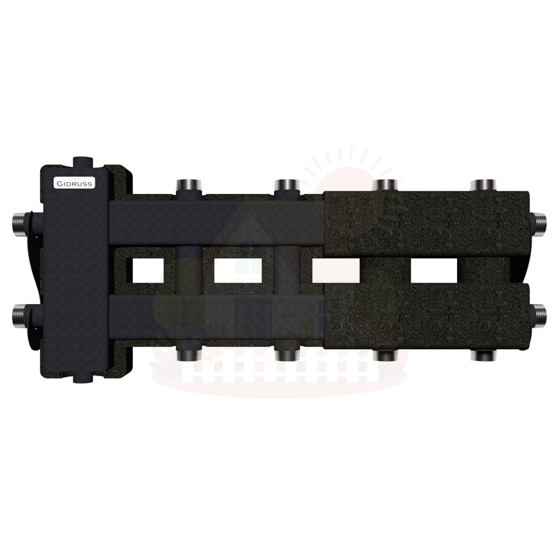 Инженерная сантехника Коллектор Gidruss BM-60-5D EPP до 60 кВт 1" 5 контуров EPP термоизоляция — детальное фото