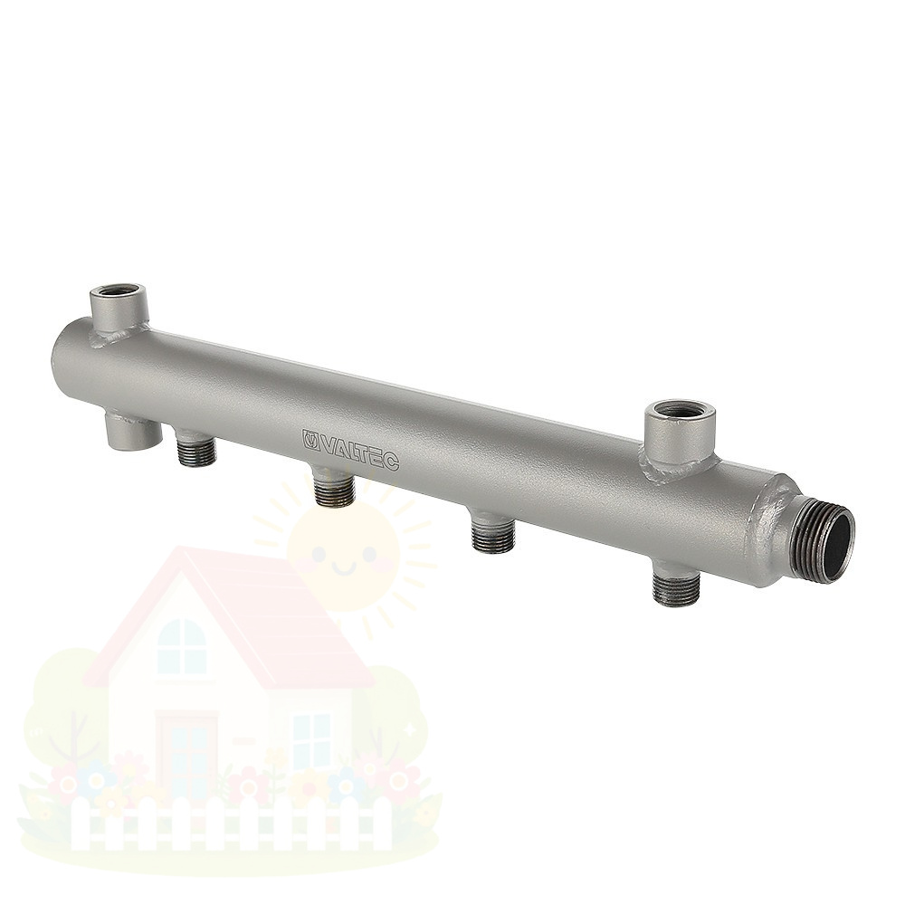 Купить Коллектор Valtec стальной 1"х1/2" 2 выхода ДУ 40 мм арт.VTc.510.BS.060402 — фото товара в каталоге
