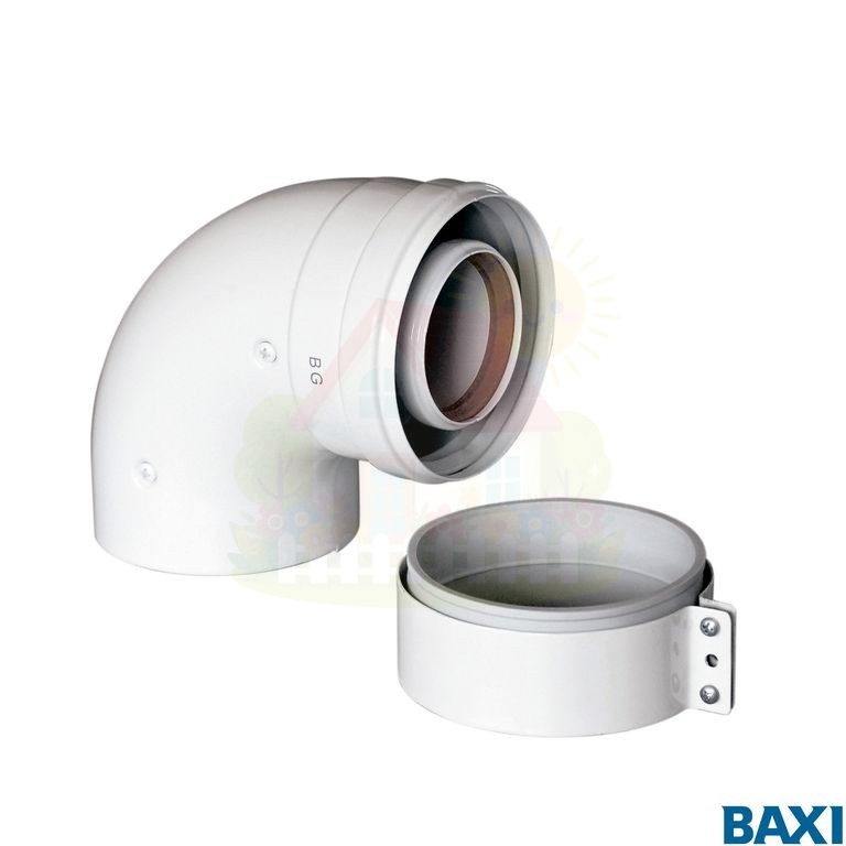 Инженерная сантехника Начальный коаксиальный отвод Baxi 90°, диам. 60/100 мм KHG71410141 — детальное фото