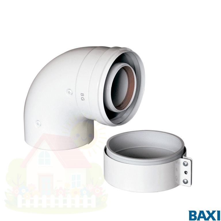Купить Начальный коаксиальный отвод Baxi 90°, диам. 60/100 мм KHG71410141 — фото товара в каталоге