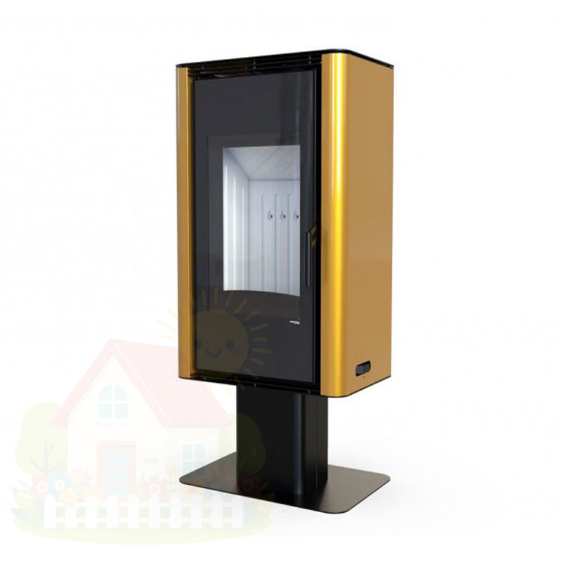 Купить Печь-камин Defro Home Solum Top 9 кВт золотая сталь — фото товара в каталоге