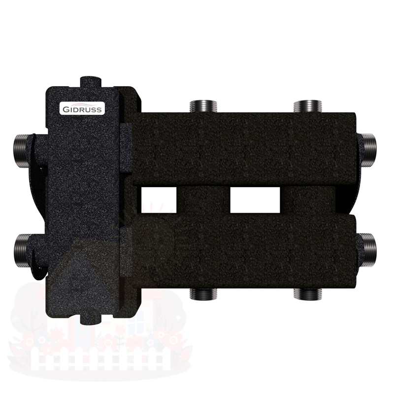 Купить Коллектор Gidruss BM-80-3DU EPP до 80 кВт 1 1/4"-1" 2 контура EPP термоизоляция — фото товара в каталоге