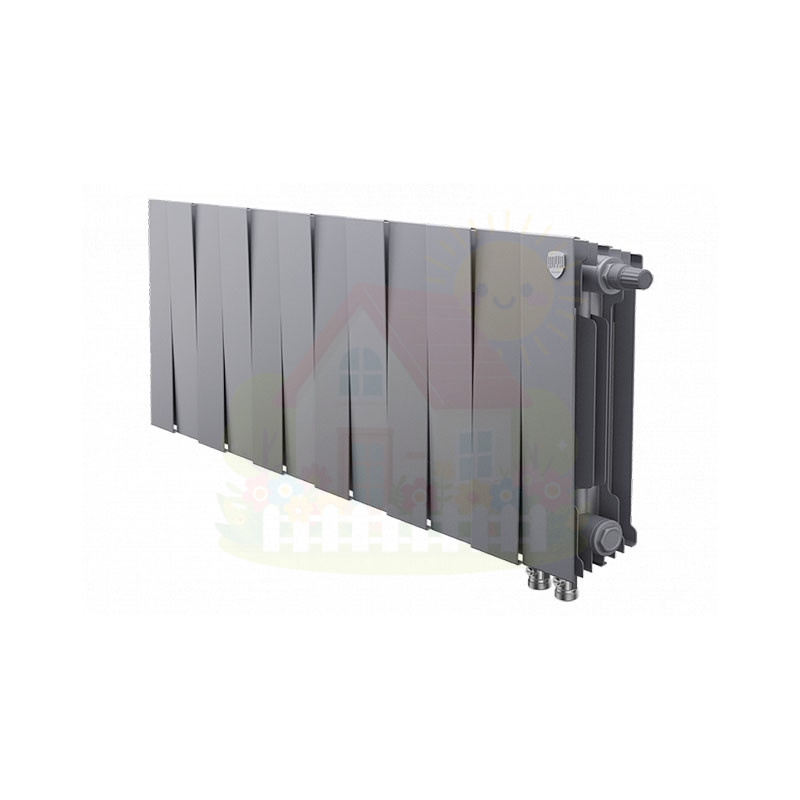 Инженерная сантехника Биметаллический радиатор Royal Thermo PianoForte 300 Silver Satin (14 секций) — детальное фото