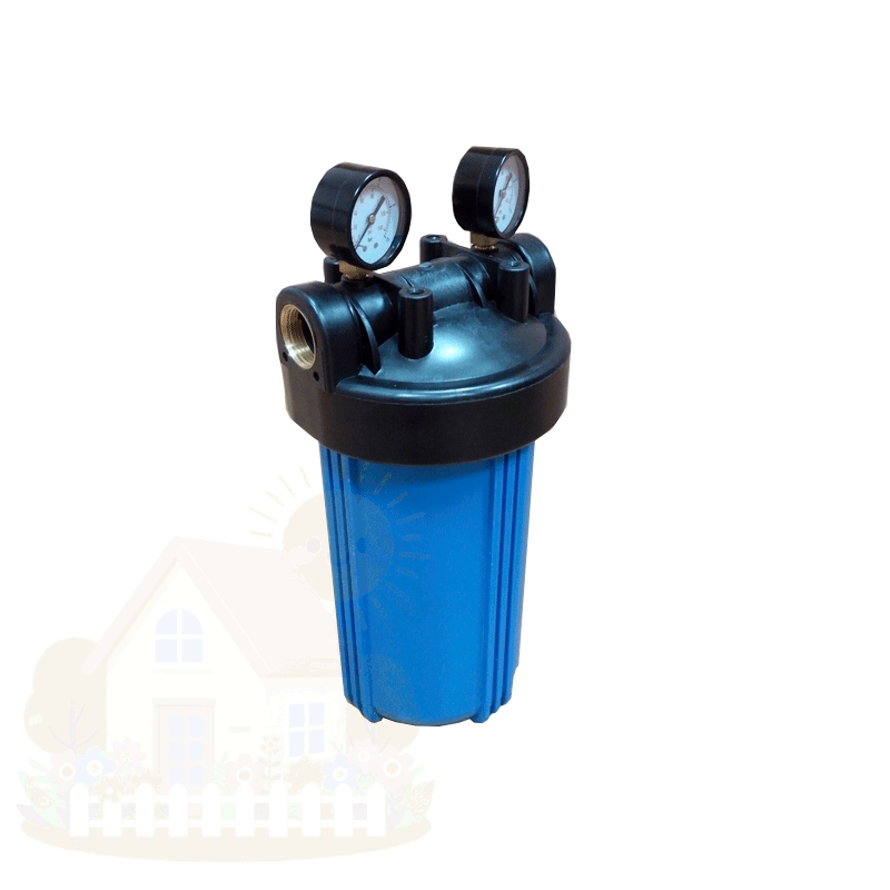 Купить Колба синяя Kristal Filter Big Blue 10 "1”, с манометрами — фото товара в каталоге