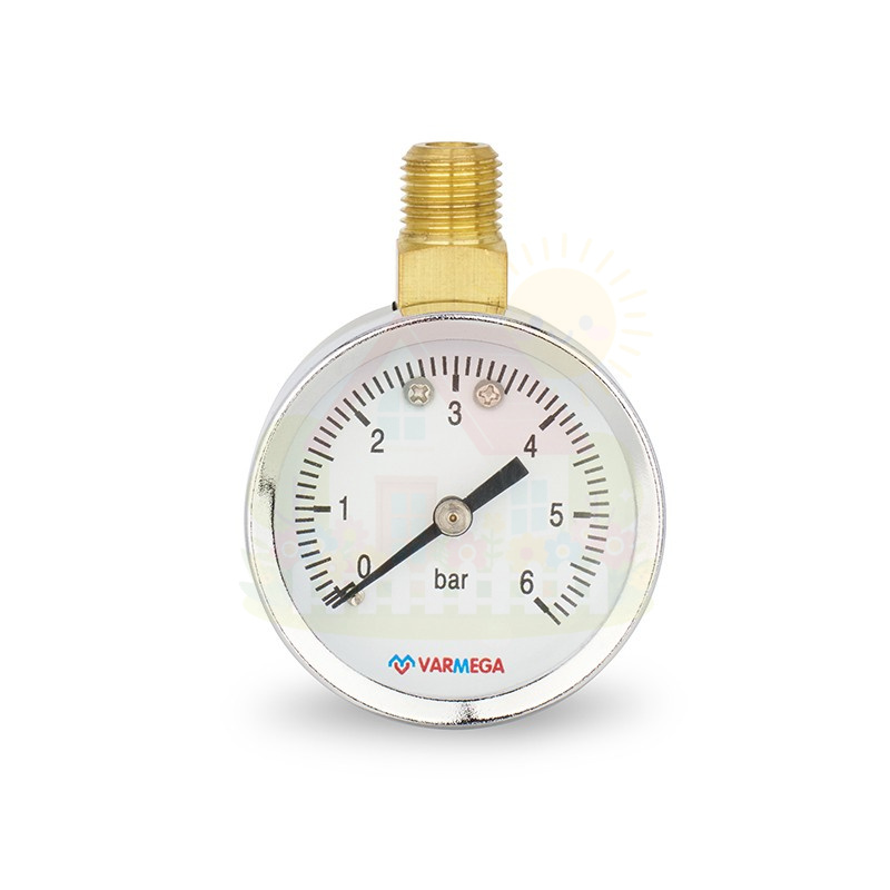 Инженерная сантехника Манометр Varmega, 1/4" 50мм, 6 Бар, с верхним подключением — детальное фото